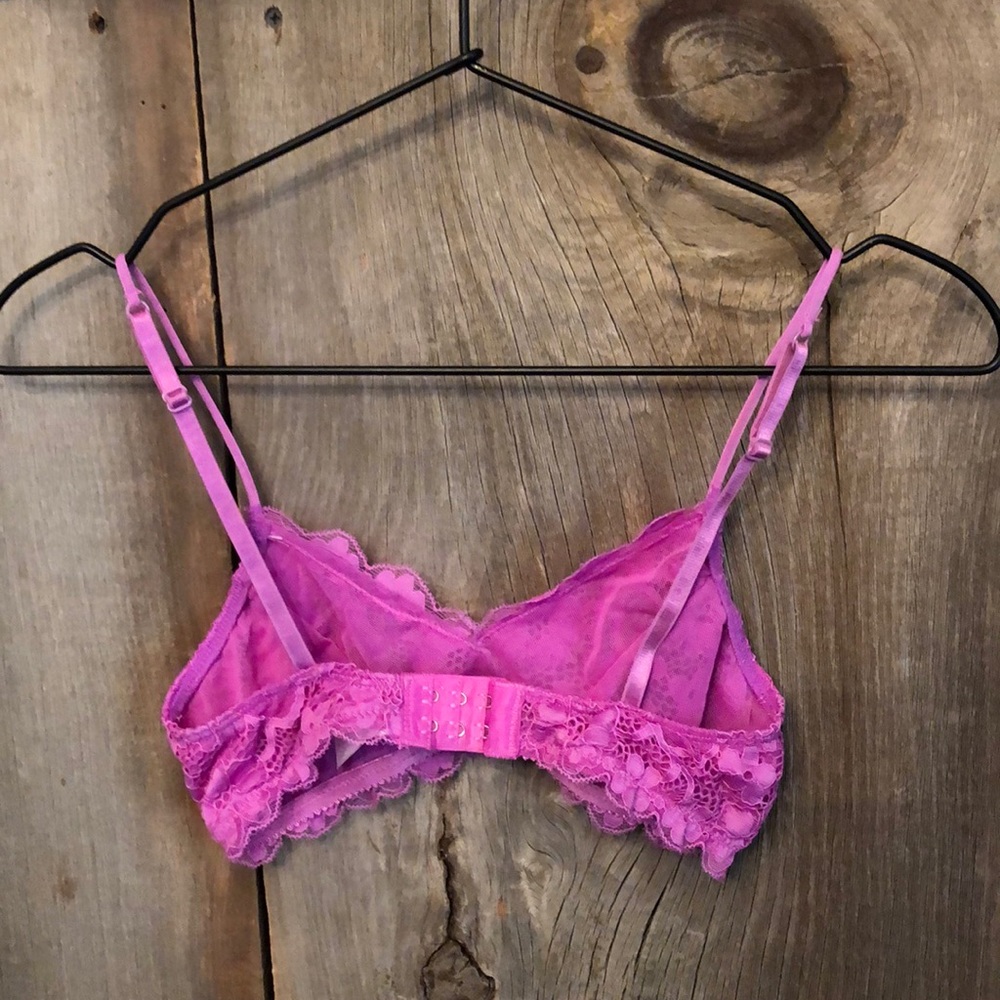 Anemone Allover Lace Mesh Lightly Lined Bra in Pink / Purple Size Small/Medium - Picture 5 of 10